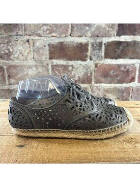 Vince Camuto Dinah Laser Cut Espadrille Sneakers Gray Sz 8